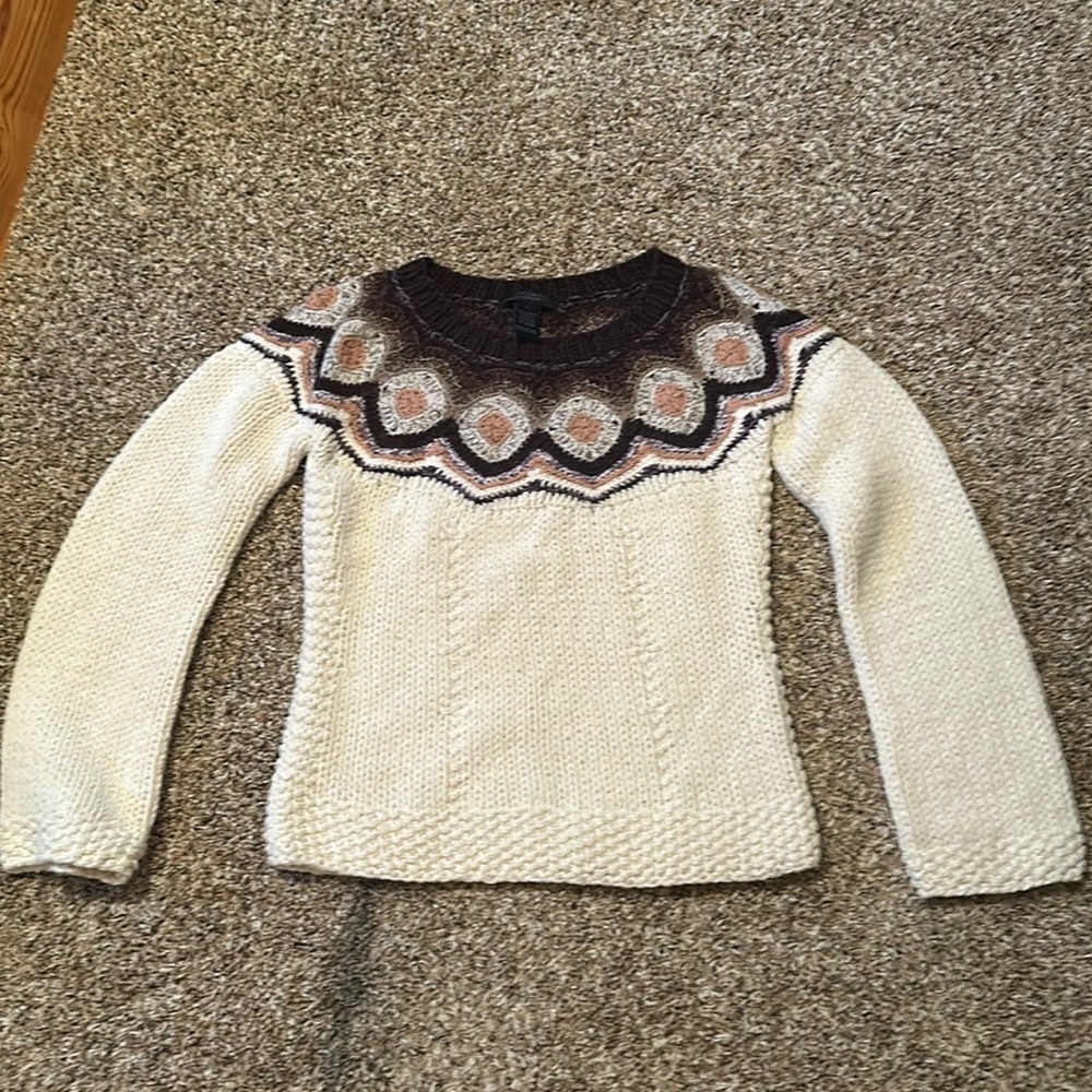 Y2K Vintage Limited Handknit Higgie Sweater L Geometric
